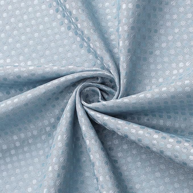 3 in 1 Extra Long Blue Shower Curtain Set-72 W x 84 H, Fog Blue Waffle and PEVA Liner Set with 12 Stainless Steel Hooks, Waterproof Fabric for Bathroom