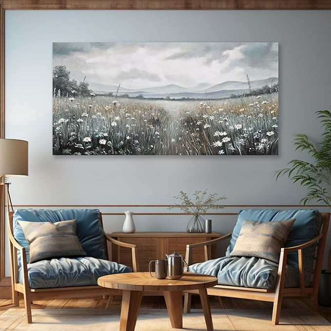 Glvzygy Canvas Wall Art Vintage Wall Decor Classical Painting Canvas Prints Vintage Floral Wall Art for Home Room Bathroom Decor Living and Office Home Decor 24"x48"