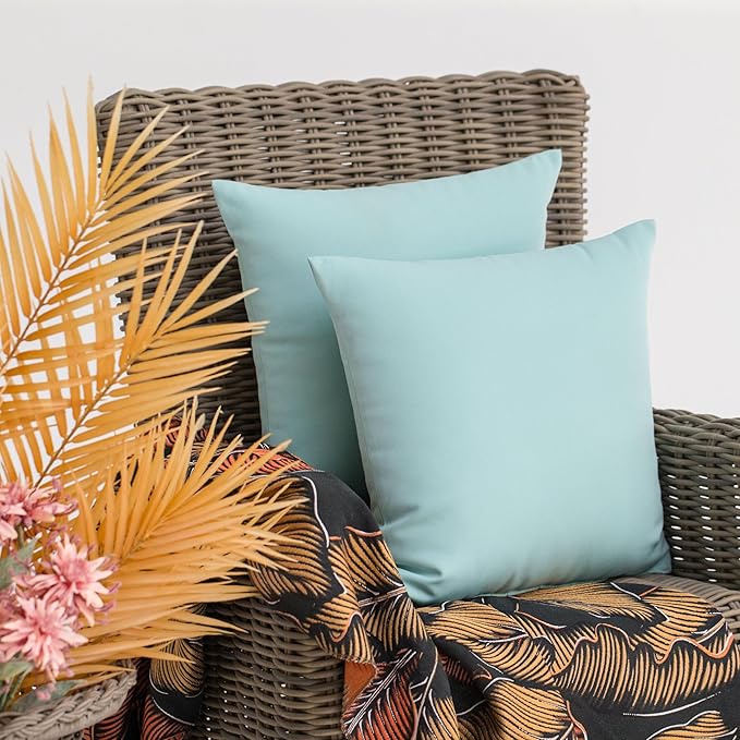 JMGBird Outdoor Pillows for Patio Furniture 18''x18'' Water Resistance Decorative Pillows Square Pillows with Inserts for Couch, Bed, Sofa, Bench, Chair