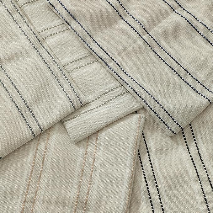 Hckot Throw Pillow Covers 22x22 Set of 2 Striped Pillow Covers Textured Linen Decorative Pillows Square Cushion Covers for Sofa Couch Bed Living Room Farmhouse Decor,Greyish Green