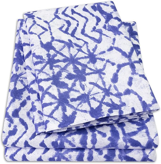 1500 Supreme Collection Extra Soft McKenzie Artful Balanced Light Blue Intricate Pattern Sheet Set, Queen - Luxury Bed Sheets Set with Deep Pocket Wrinkle Free Bedding, Queen