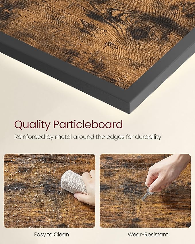 VASAGLE Modern TV Stand for TVs up to 65 Inches, 3-Tier Entertainment Center, Industrial TV Console Table with Open Storage Shelves, for Living Room, Bedroom, Rustic Brown and Black ULTV097B01