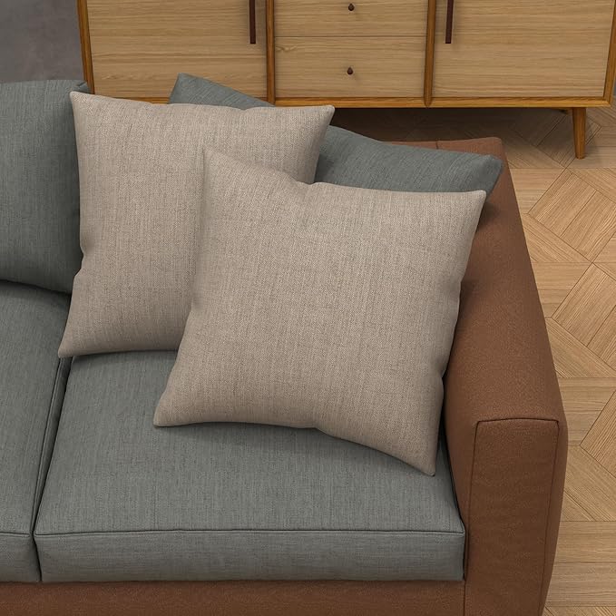 Covers & All Sunbrella Outdoor Throw Pillows, Pack of 2 Water Resistant & UV Fade Resistant Premium Square Throw Pillows (Inserts with Covers) for Indoor & Outdoor Use,24" x 24" Cast Ash