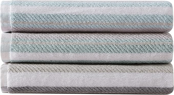 Tommy Bahama - Bath Towels Set, Highly Absorbent Cotton Bathroom Decor, Fade Resistant (Ocean Bay Blue, 3 Piece)