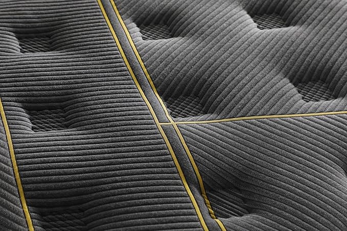 Ottomanson Twin 13" Luxury Black vMustard Eurotop Mattress - Inspired by The Roman Empire - Medium-Firm Hybrid Comfort - Made in USA - Premium Quilted Cover - Fiberglass-Free - Bed in a Box