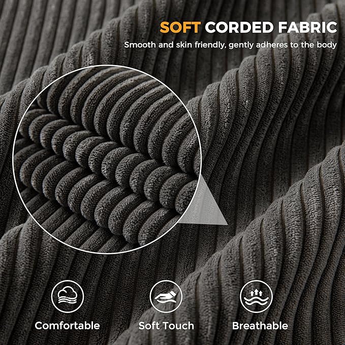 MAXYOYO 3 Seater Couch for Living Room, Boneless Couch with Tufted Cushion & Backrest, Upholstered Floor Sofa with Armrests, Sofa in A Box, No Assembly Required, Dark Grey