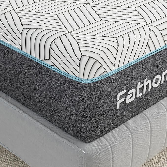 FATHOM Medium Full Mattress 10 Inch Memory Foam Mattress Full Size Bed in a Box for Back Pain Relief and Cool Sleep with Gel Foam and Removeable Fiberglass Free Cover, CertiPUR-US Certified