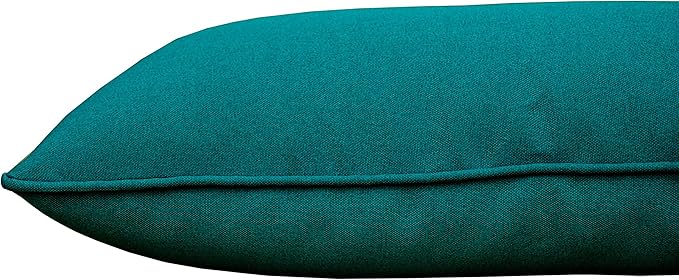 SewKer] Indoor/Outdoor Rectangle Toss Pillow/Lumbar Throw Pillows, Corded, Set of 2 Teal 3616