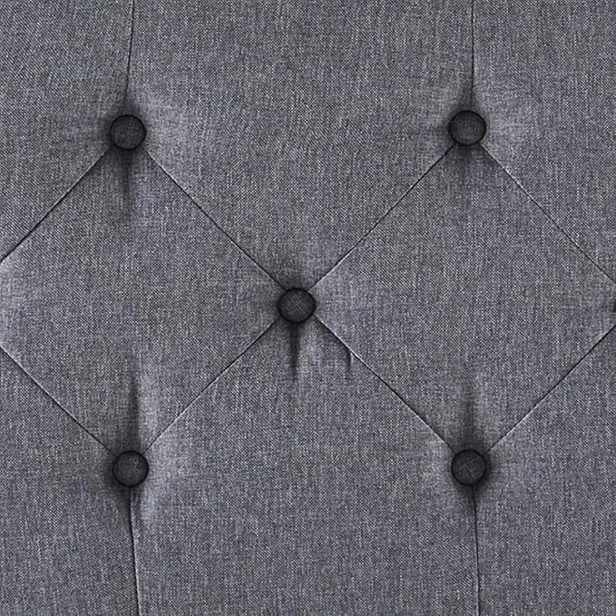 BELLEZE 35" Tufted Ottoman, Storage Bench with Safety Close Hinge, Ottoman with Storage for Living Room, Entryway, Hallway, Foot Rest, Support 300lbs - Grey