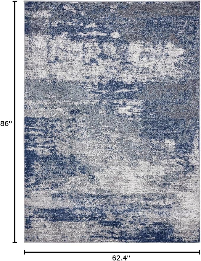 LUXE WEAVERS Hampstead Collection 941 Dark Blue 5x7 Modern Area Rug