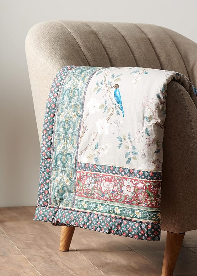 Maison d' Hermine Throw Blanket for Couch Lightweight Soft Warm Breathable Cotton Throw Blankets for Bed Girls Boys Women Men Gifts Sofa Travel Living Room Chair Bedding (60"x80", Osaka)