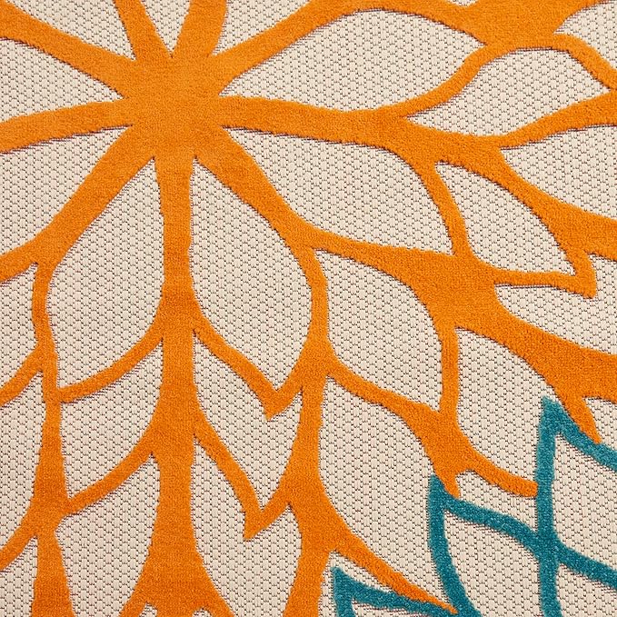 Nourison Home Aloha 7' x 10' Fabric Indoor/Outdoor Rug in Green/Multi-Color