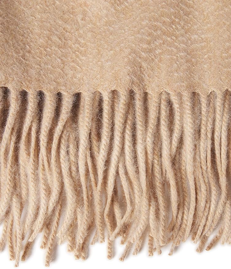State Cashmere Home Throw Blanket with Decorative Fringe 100% Pure Cashmere Ultra Soft Accent Blanket for Couch, Sofa & Bed (Camel, 60"x50")
