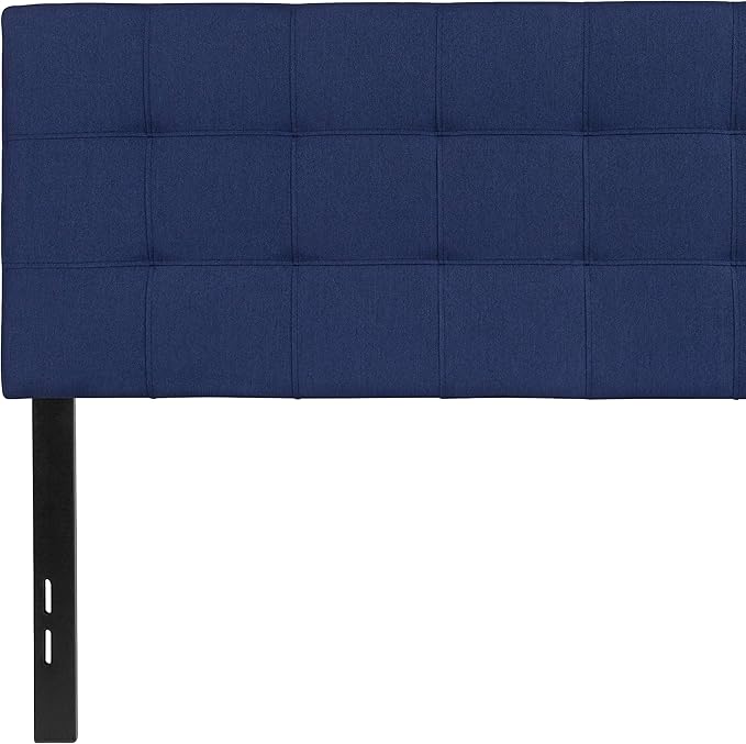 EMMA + OLIVER Quilted Tufted Upholstered Full Size Headboard in Navy Fabric