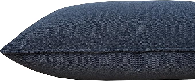 Indoor/Outdoor Decorative Lumbar Throw Pillows Water Resistant, 18"x10" Set of 2 for Patio Furniture Bolster Rectangle Pillows - Dark Blue