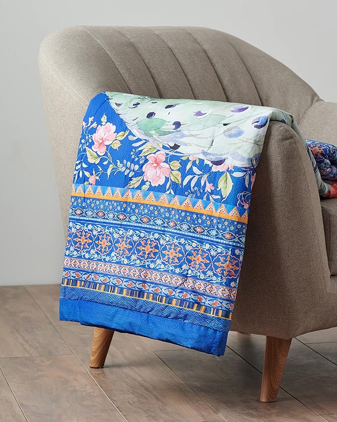 Maison d' Hermine Throw Blanket for Couch Lightweight Soft Warm Breathable Cotton Throw Blankets for Bed Girls Boys Women Men Gifts Sofa Travel Living Room Chair Bedding (60"x80", Peacock)