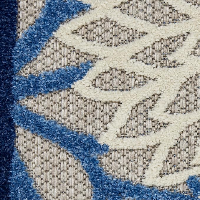 Nourison Home Aloha 9'6" x 13' Fabric Indoor/Outdoor Rug in Blue/Multi-Color