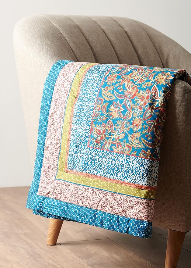 Maison d' Hermine Throw Blanket for Couch Lightweight Soft Warm Breathable Cotton Throw Blankets for Bed Girls Boys Women Men Gifts Sofa Travel Living Room Chair Bedding (50"x60", Kerala)