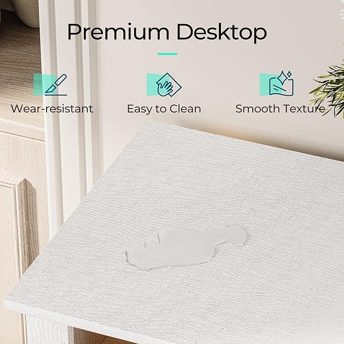 LINSY HOME TV Stand for 75 Inch TV, 68" Long Entertainment Center with LED Lights and Glass Door Storage Cabinet, Modern Farmhouse Wood TV Console Table for Living Room, Bedroom, White