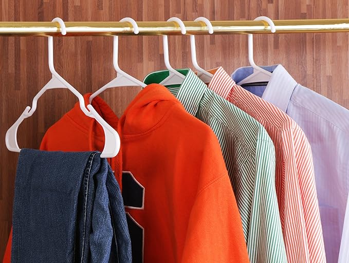 Utopia Home Clothes Hangers 20 Pack - Plastic Hangers Space Saving - Durable Coat Hanger with Shoulder Grooves (White)