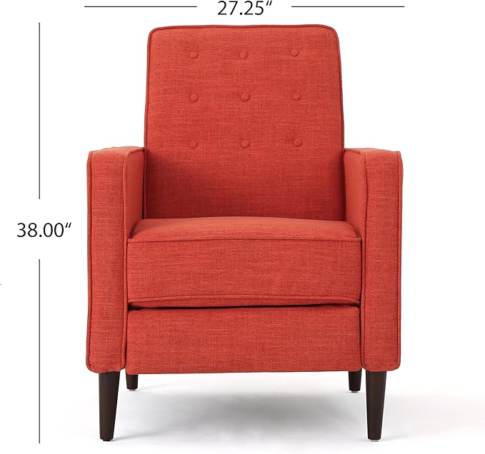 Christopher Knight Home GDFStudio Christopher Knight Home Mervynn Mid-Century Modern Fabric Recliners, 2-Pcs Set, Orange