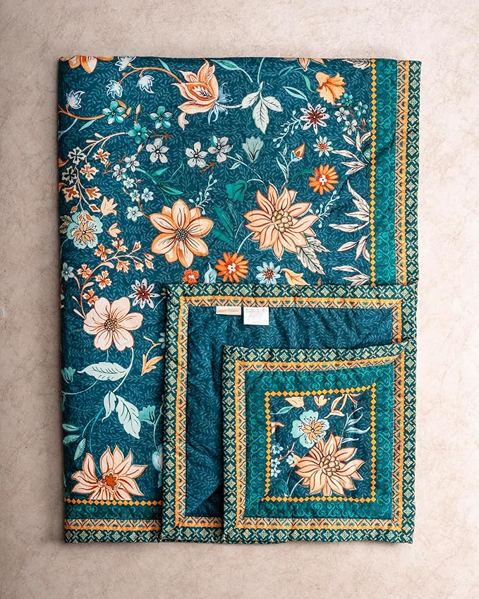 Maison d' Hermine Throw Blanket for Couch Lightweight Soft Warm Breathable Cotton Throw Blankets for Bed Girls Boys Women Men Sofa Travel Living Room Chair Bedding (60"x80", Luxury Loft - Dark Teal)