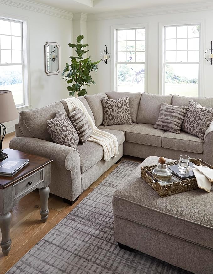 Signature Design by Ashley Claireah Casual Square Storage Ottoman with Removable Lid, Light Brown