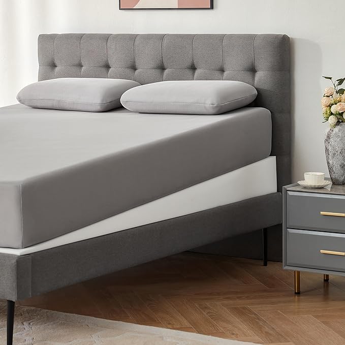 Mattress Wedge Only, 7-Inch Twin Inclined Bed Wedge Mattress Topper for Acid Reflux, GERD, Neck & Back Pain, Snoring, Adjustable Elevator Under Mattress Support for Bedroom