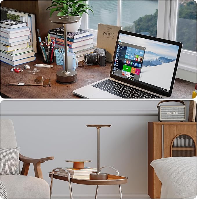 2 Pack Rechargeable Cordless Table Lamps, Portable 5000mAh Battery Table Light, 3 Color Stepless Dimming LED Table Light with Memory Function, for Outdoor/Dinner/Patio/Restaurant.(Light Cafe)