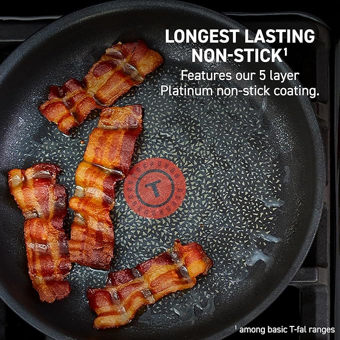 T-fal Ingenio Expertise Non Stick Cookware Set 14 Piece, Induction Oven Broiler Safe 500F, Detachable/Removable Handle, Kitchen, Pots and Pans, RV, Camping, Fry Pans, Saucepans, Dishwasher Safe Black