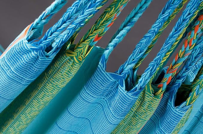 LA SIESTA Flora Hammock, Transform Your Backyard, Patio, or Porch into a Relaxation Oasis, Ultra Soft Cotton Hammock, Max 440 Lbs, Family Hammock, King, Curaçao