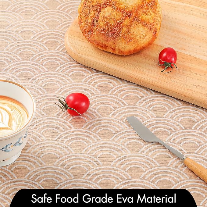 Cooyes Shelf Liners for Kitchen Cabinets – Non Adhesive Drawer and Cabinet Liner, Waterproof and Oil-Proof Kitchen Cupboard Shelf Paper EVA Material Fridge Liner for Refrigerator – Modern Pattern