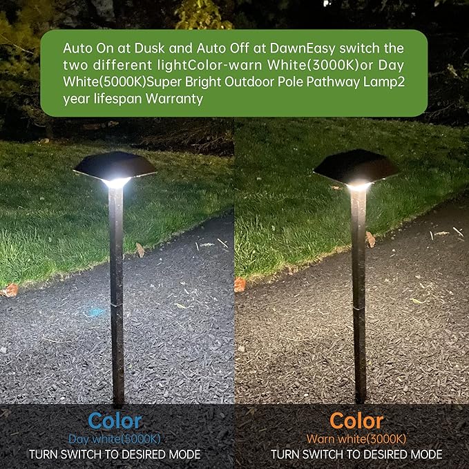 Bobcat Solar Landscape Pathway Lights Super Bright with 2-in-1 Warm White and Daylight Modes, Solar Lights for Outdoor Path, Sidewalk, Driveway, or Walk Way, Dark Brown(4 Pack)
