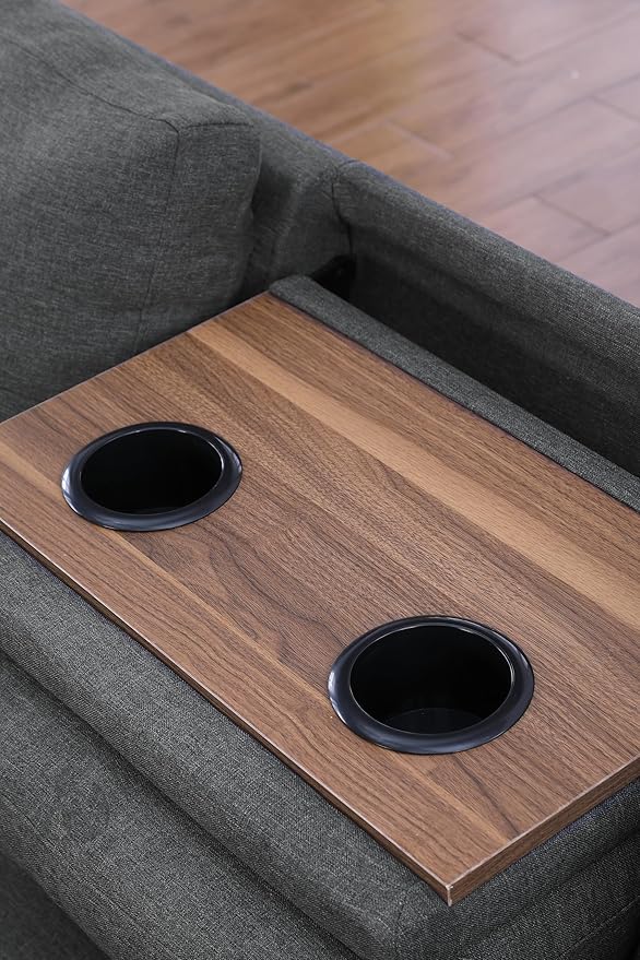 98 Inch L Shaped Sectional Sofa with Chaise Lounge, Storage Ottoman and 2 Pillows, 4-Seaters Linen Upholstered Tufted Couch w/Cupholder & Nailhead Trim for Living Room, Office, Dark Gray