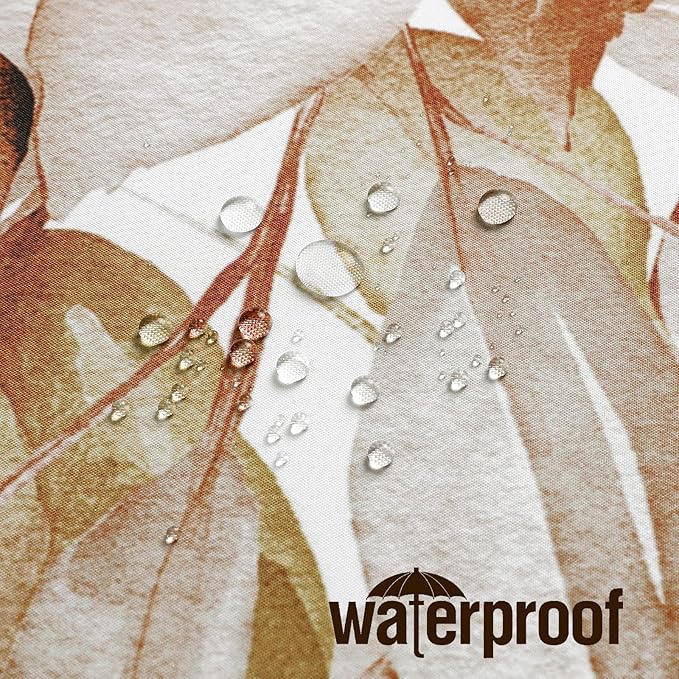 Gibelle Small Stall Shower Curtain 36 x 72, Narrow Brown Floral Shower Curtain for Bathroom, Watercolor Plant Eucalyptus Leaves Fabric Shower Curtain Set with Hooks