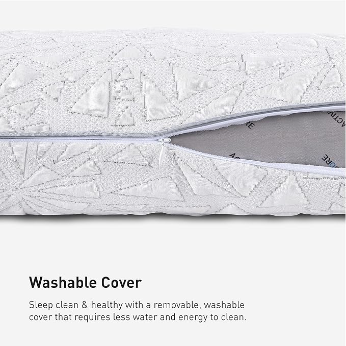 Bedgear Storm Cuddle Curve Performance Pillow - Size 0.0 - Cooling Bed Pillow for Side Sleepers - Medium Firmness- Washable and Removable Cover - 20" W x 26" L