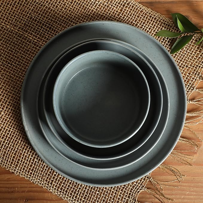 Gibson Elite Tatum Premium Porcelain Matte Reactive Glaze 16-Piece (Service for 4) Plates and Bolws Stackable Dishes Ceramic Dinnerware - Blue