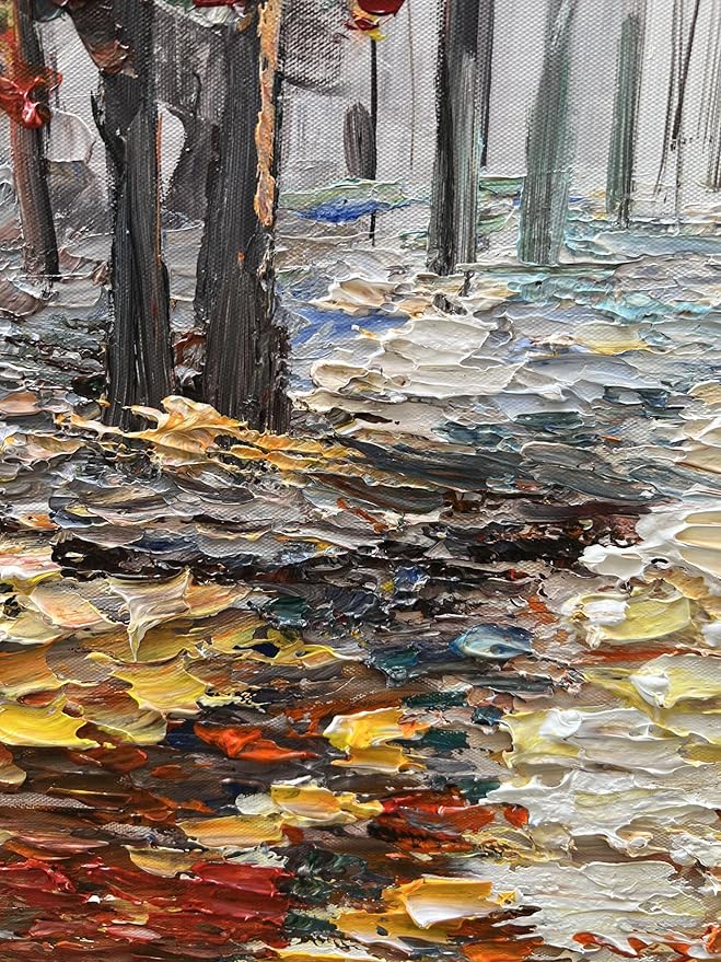 Art 40x28 inch Hand-Painted Forest Path Landscape Oil Painting Modern Art Wall Decoration