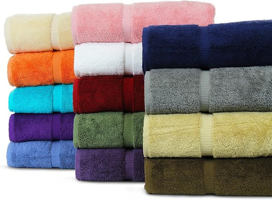 Luxury Hotel & Spa Collection Highly Absorbent, quick dry 100% Turkish Cotton 700 GSM, Eco friendly Towel, For Bathroom, Gymand Kitchen Dobby Border Soft Towel Set (Mix Color, Wash Cloths - Set of 12)