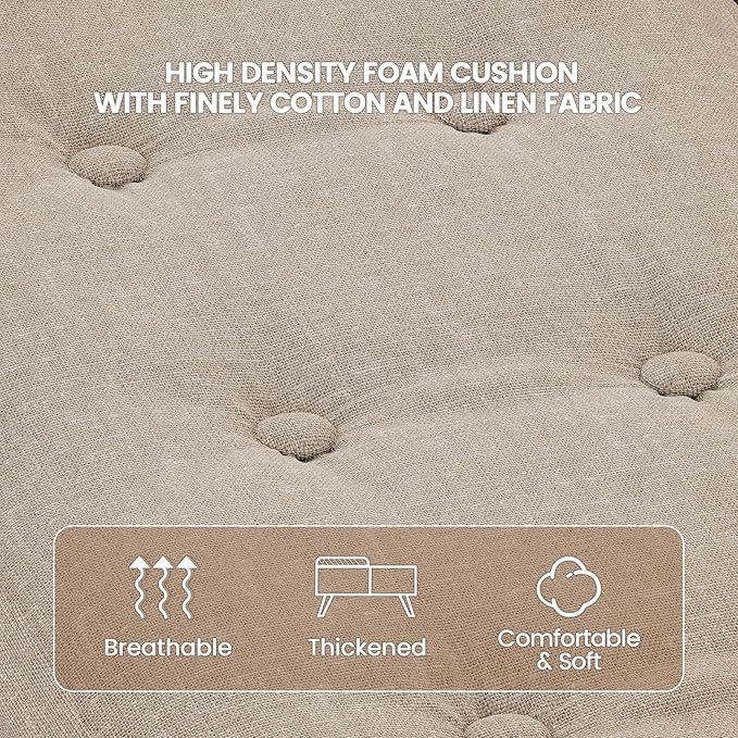 VOPEAK Lift Top Coffee Table with Storage, Large Square Coffee Table with Thickened Cushion, Family Gathering Center Table, Modern Wooden Coffee Tables for Living Room, Solid Wood Legs, Walnut