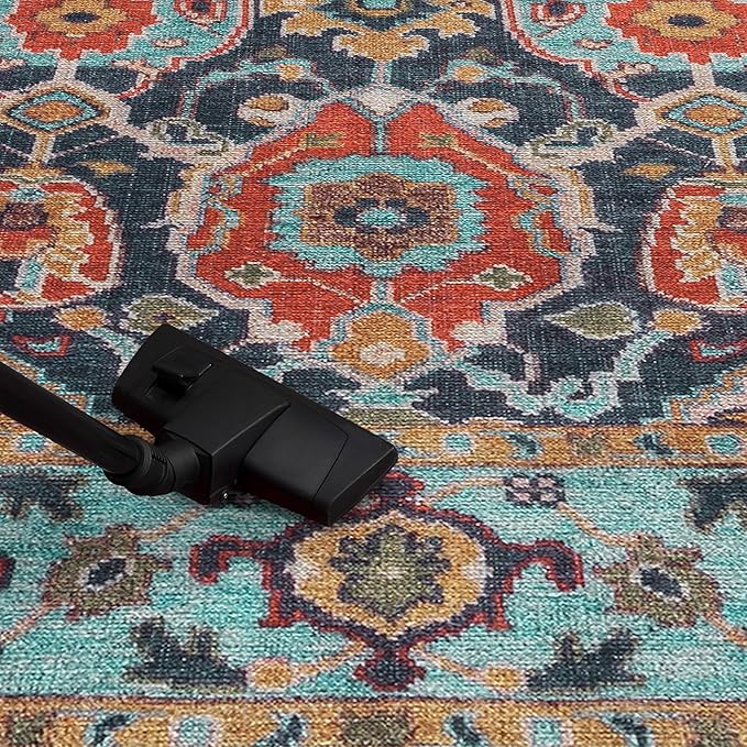 Keen Home Design 4x6 Rug - Machine Washable Area Rug with Non-Slip Backing, Ideal for Living Room, Dining Room, Bedroom - Vintage, Easy Clean, Durable, Low Pile Rug - (4' x 6')