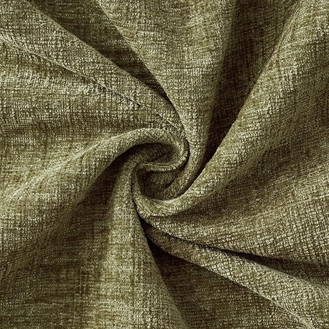 MIULEE Pack of 2 Couch Throw Pillow Covers 16x16 Inch Soft Olive Green Chenille Pillow Covers for Sofa Living Room Solid Dyed Pillow Cases