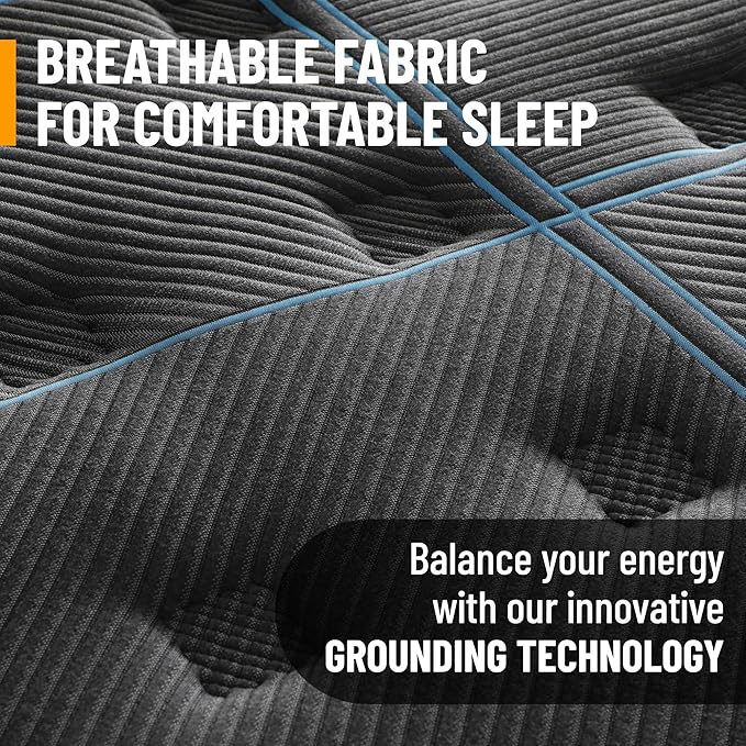 Ottomanson King 13" Luxury Black vBlue Eurotop Mattress - Inspired by Ancient Egypt - Medium-Firm Memory Foam Comfort - Premium Quilted Cover - Made in USA - Fiberglass-Free - Bed in a Box