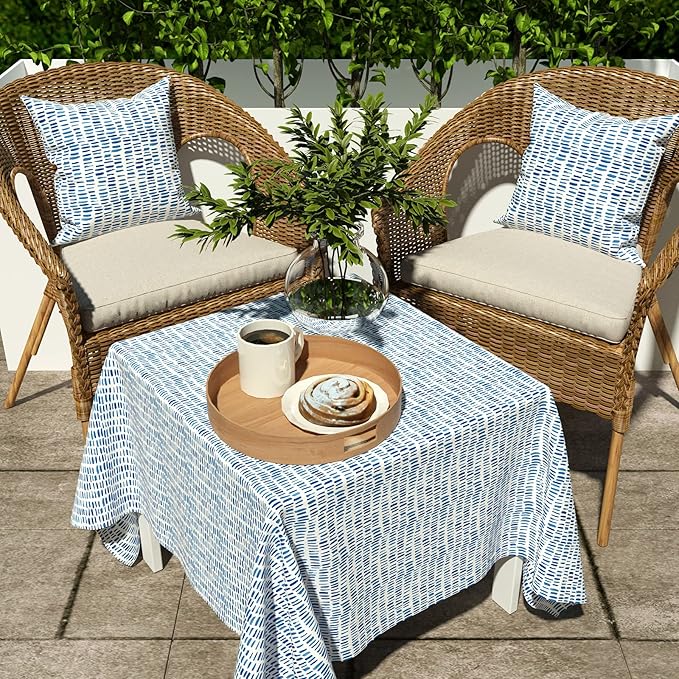 LVTXIII Outdoor Pillow Covers ONLY, Square Throw Pillow Covers, Modern Cushion Cases for Sofa Patio Couch Decoration 18 x 18 Inch, Pack of 2, Pebble Blue