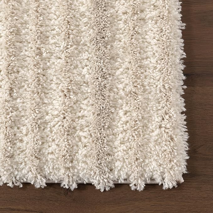 nuLOOM Gloria Abstract Shag Area Rug, 5x7, Light Brown