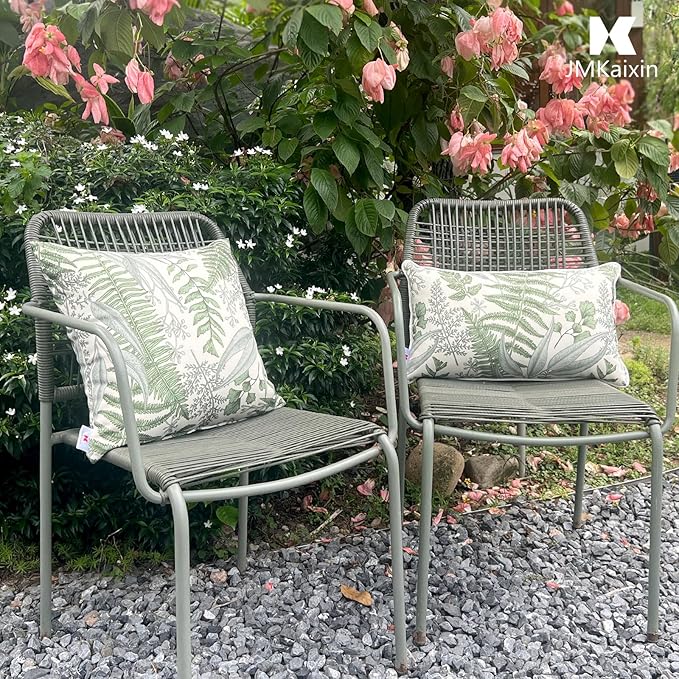 Outdoor/Indoor Throw Pillows, Pack of 2 Waterproof Decorative Throw Pillows with Inserts, 18”x18” Square Pillows for Bed, Couch, Sofa and Patio Furniture