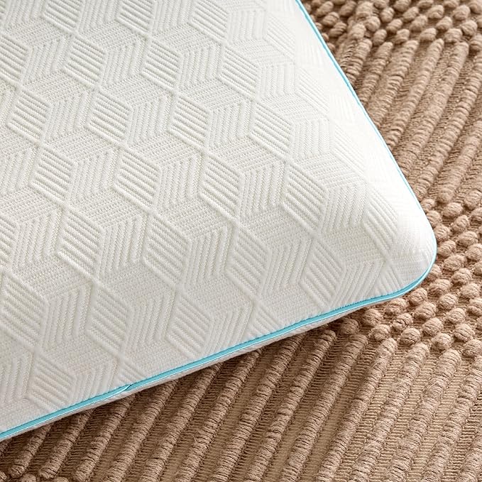 Memory Foam Pillow for Sleeping Queen Size, Medium Soft Bed Pillow with Washable Removable Cover for Back, Stomach,Side Sleepers White 16" x 24"