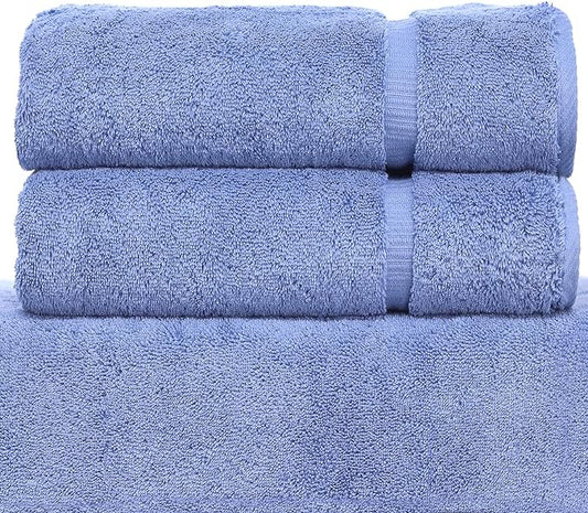 Luxury Hotel & Spa Collection Highly Absorbent, Quick Dry 100% Turkish Cotton 700 GSM, Eco Friendly Towel, for Bathroom Dobby Border Soft Bath Towel Set 27 X 54 (Wedgewood, Bath Towels - Set of 2)