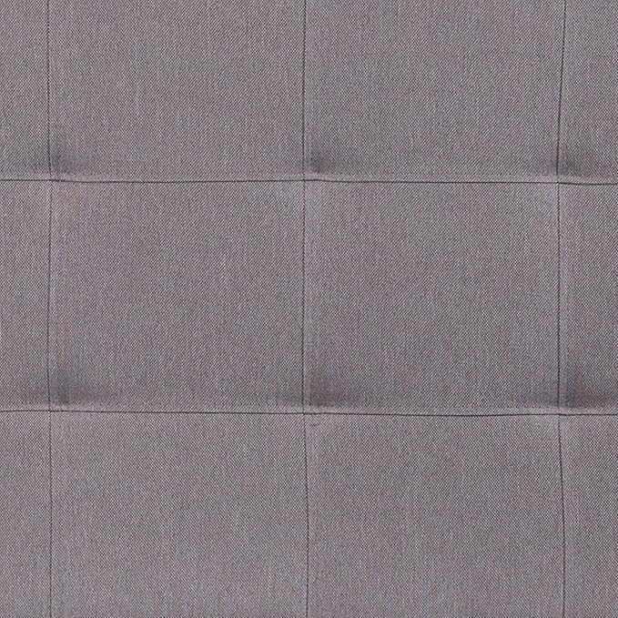 EMMA + OLIVER Quilted Tufted Queen Size Headboard in Light Gray Fabric