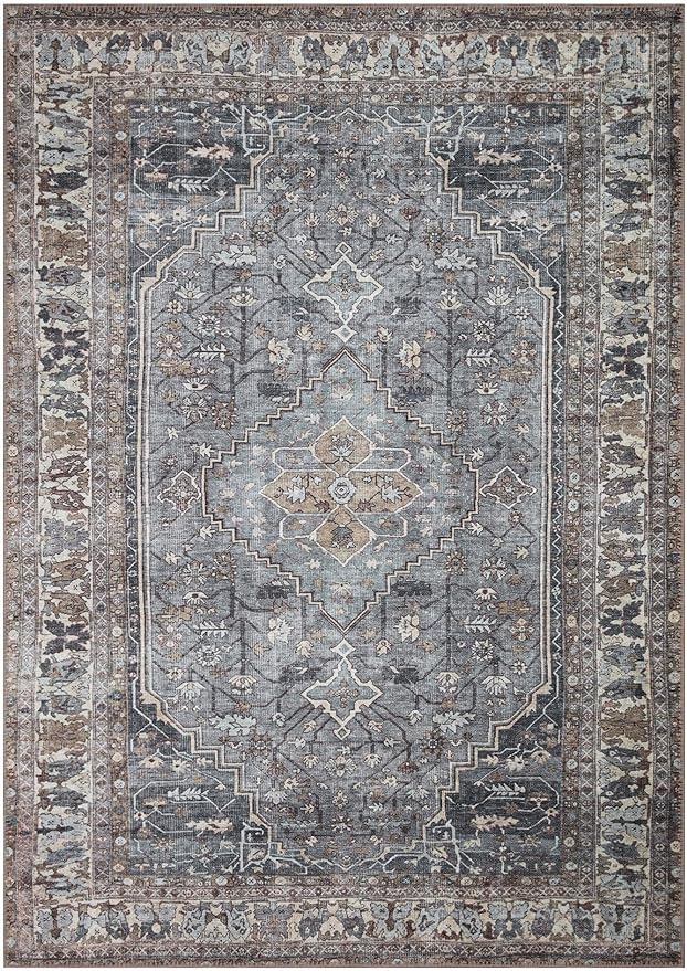 Keen Home Design 3x5 Rug - Machine Washable Entry Rug with Non-Slip Backing, Ideal for Enteryway, Kitchen, Bathroom, Laundry Room - Vintage, Easy Clean, Durable, Low Pile Rug - (3' x 5')